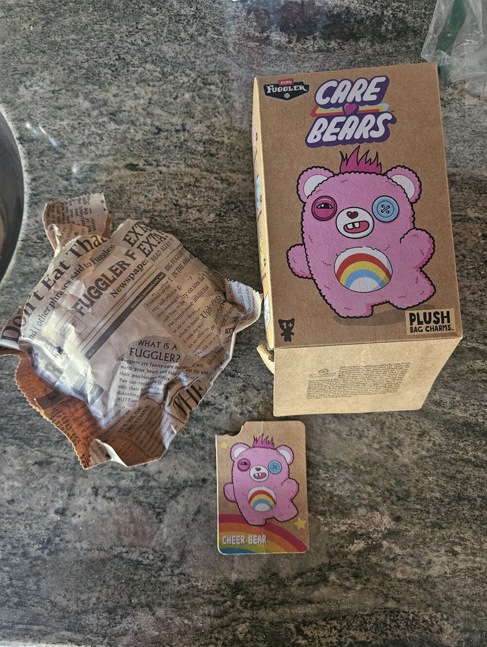 Fuggler Care Bears Cheer Bear 5" Charm (Opened)
